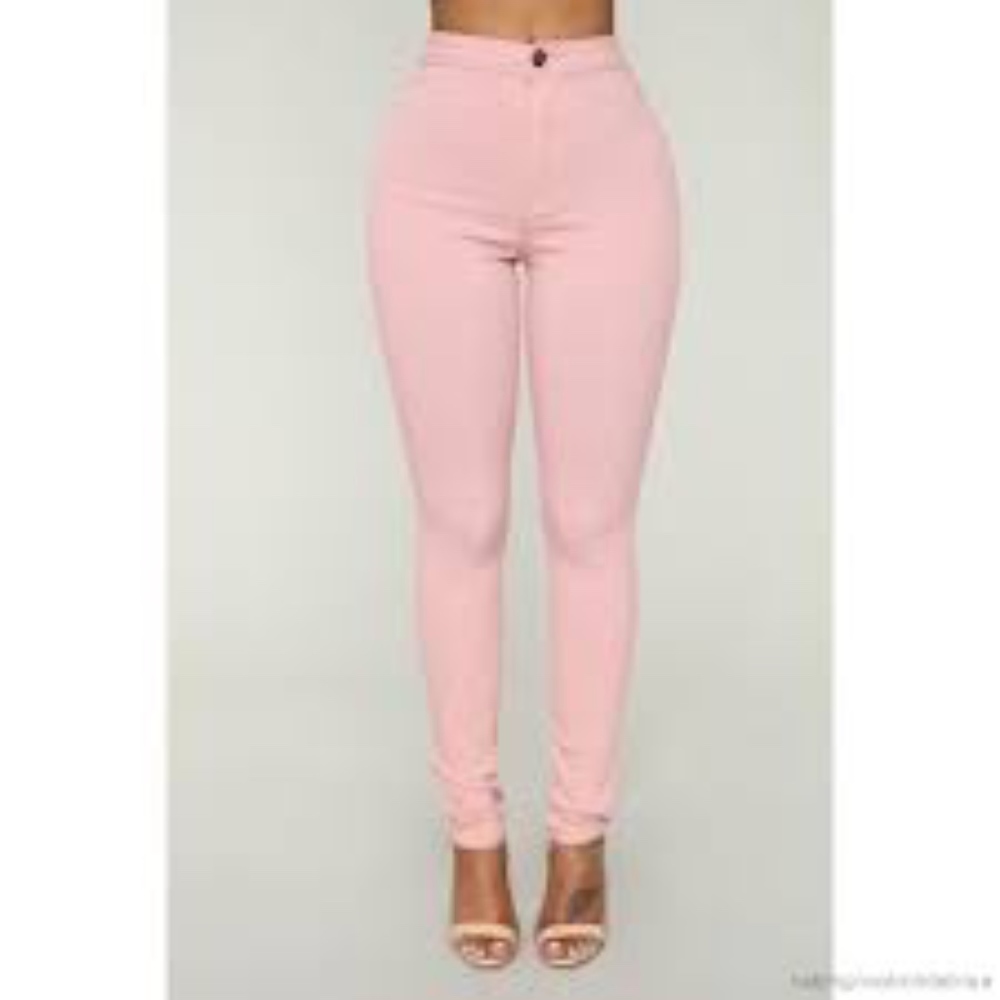 Fashion Nova Sunshine High Rise Pink Skinny Jeans